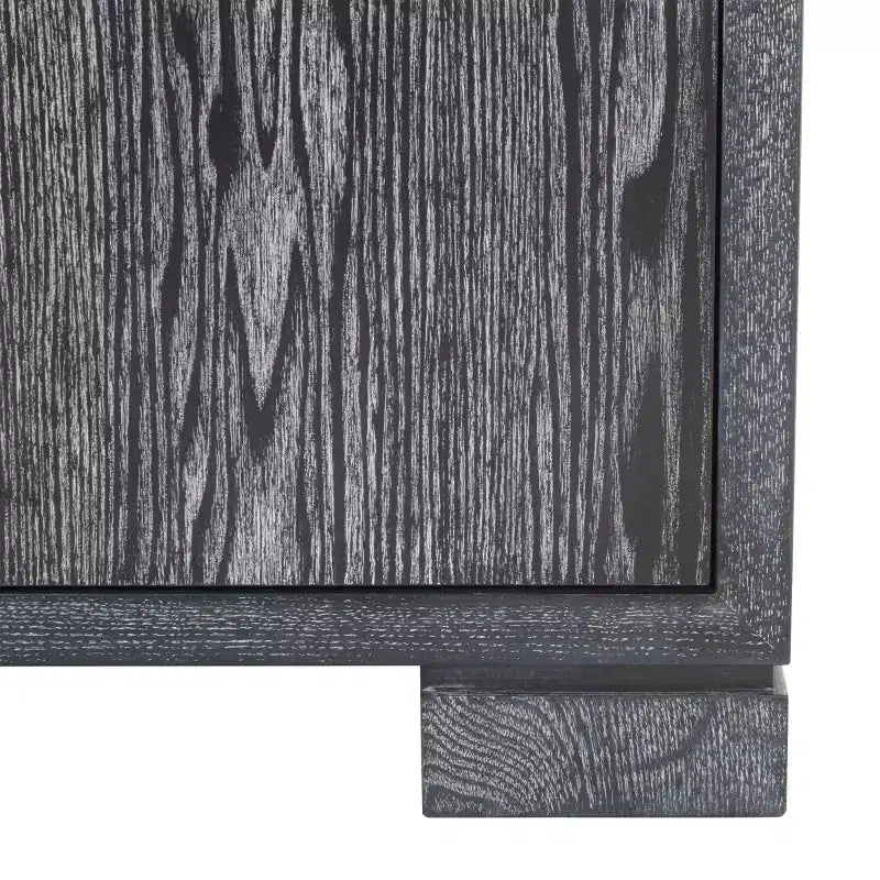 Table de nuit en laque, finition chêne cérusé noir, MDF et alliage de zinc, capacité de 227 kg