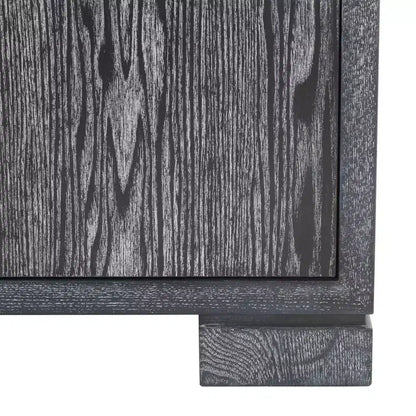 Table de nuit en laque, finition chêne cérusé noir, MDF et alliage de zinc, capacité de 227 kg
