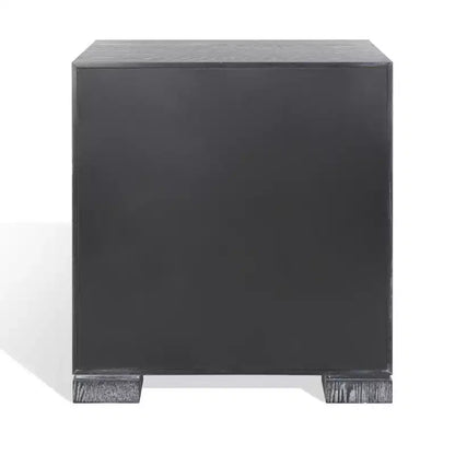 Table de nuit en laque, finition chêne cérusé noir, MDF et alliage de zinc, capacité de 227 kg