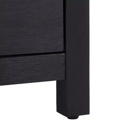 Table de chevet avec tiroir et étagère ouverte, placage acacia, glissières métalliques, capacité de 60 kg