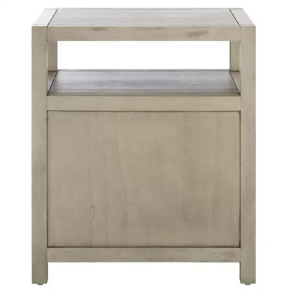 Table de chevet avec tiroir et étagère ouverte, placage acacia, glissières métalliques, capacité de 60 kg