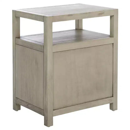 Table de chevet avec tiroir et étagère ouverte, placage acacia, glissières métalliques, capacité de 60 kg
