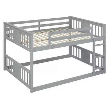 Lit superposé double sur double avec échelle, cadre robuste, design peu encombrant pour chambre et dortoir