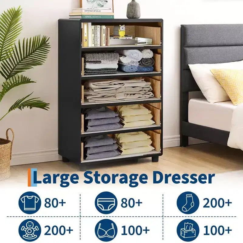 Commode 7 tiroirs à profil incurvé, chêne naturel, résistante aux rayures, capacité du plateau 450 kg