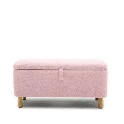 Banc de rangement ottoman avec couvercle relevable, en tissu bouclé, charnière hydraulique, pour chambre et entrée