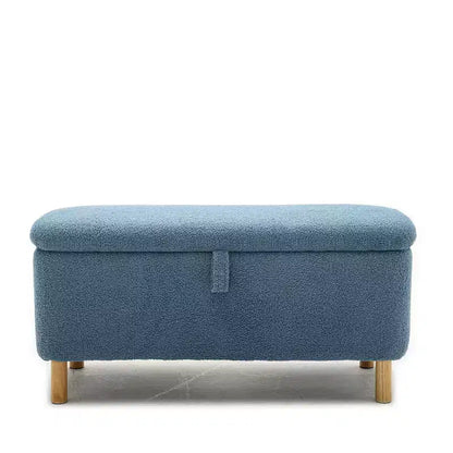 Banc de rangement ottoman avec couvercle relevable, en tissu bouclé, charnière hydraulique, pour chambre et entrée