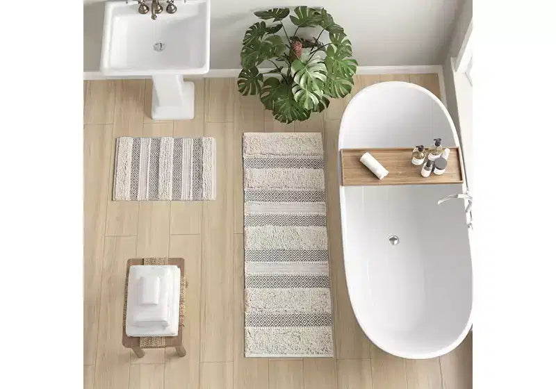Miroir mural décoratif 24x36 en bois massif avec coins arrondis, Chambre Salle de bain, Brun jaunâtre