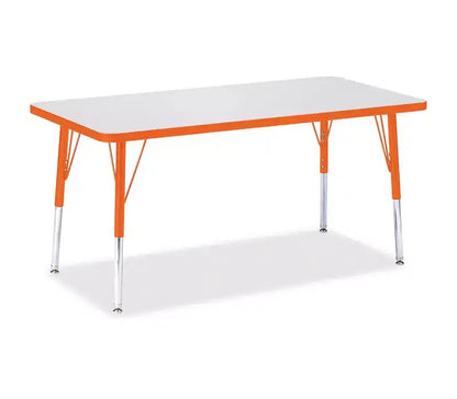 Jonti-Craft Berries Elementary Height Color Edge Rectangle Table (24 x 48) in Orange