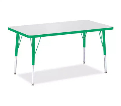 Jonti-Craft Berries Elementary Height Color Edge Rectangle Table (24 x 36) in Green
