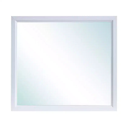 Miroir de commode encadré rectangulaire 39x35, cadre grain de bois gris, verre à faible distorsion, léger