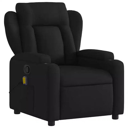 Fauteuil de massage inclinable, Tissu polyester noir, Accoudoirs réglables, Plusieurs niveaux d'inclinaison