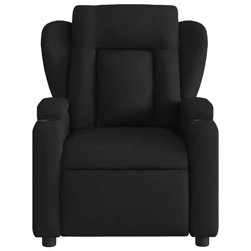 Fauteuil de massage inclinable, Tissu polyester noir, Accoudoirs réglables, Plusieurs niveaux d'inclinaison