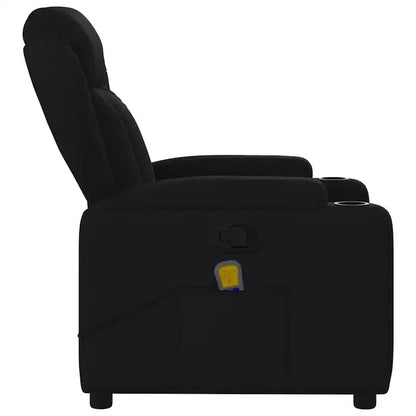 Fauteuil de massage inclinable, Tissu polyester noir, Accoudoirs réglables, Plusieurs niveaux d'inclinaison