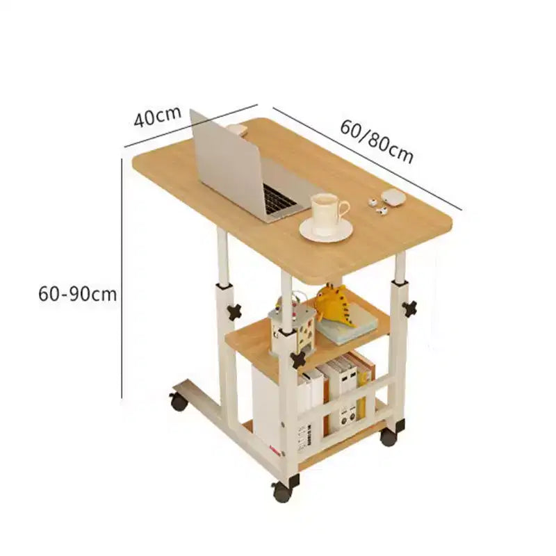 Petite table mobile debout, bureau portable réglable en hauteur, bureau inclinable en forme de C pour canapé, table d'hôpital, support pour ordinateur portable