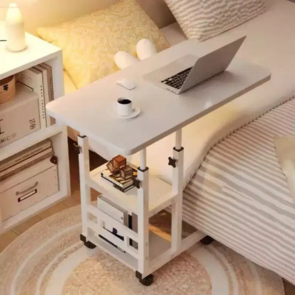 Petite table mobile debout, bureau portable réglable en hauteur, bureau inclinable en forme de C pour canapé, table d'hôpital, support pour ordinateur portable