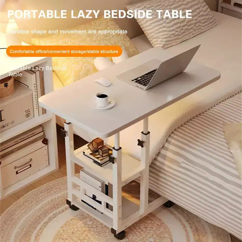 Petite table mobile debout, bureau portable réglable en hauteur, bureau inclinable en forme de C pour canapé, table d'hôpital, support pour ordinateur portable