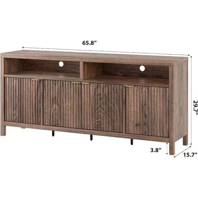 Meuble de rangement à 3 niveaux avec fentes, portes et poignées, réglable, conçu pour les cuisines, les entrées et les salles à manger