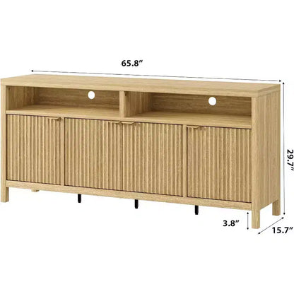 Meuble de rangement à 3 niveaux avec fentes, portes et poignées, réglable, conçu pour les cuisines, les entrées et les salles à manger