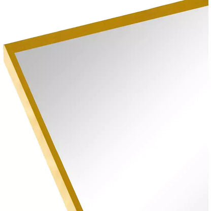 Miroir mural de salle de bain arqué doré, cadre métallique