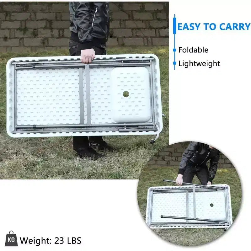Table de nettoyage pliable pour poisson et gibier, portable, tuyau de drainage, robinet en acier inoxydable, blanche