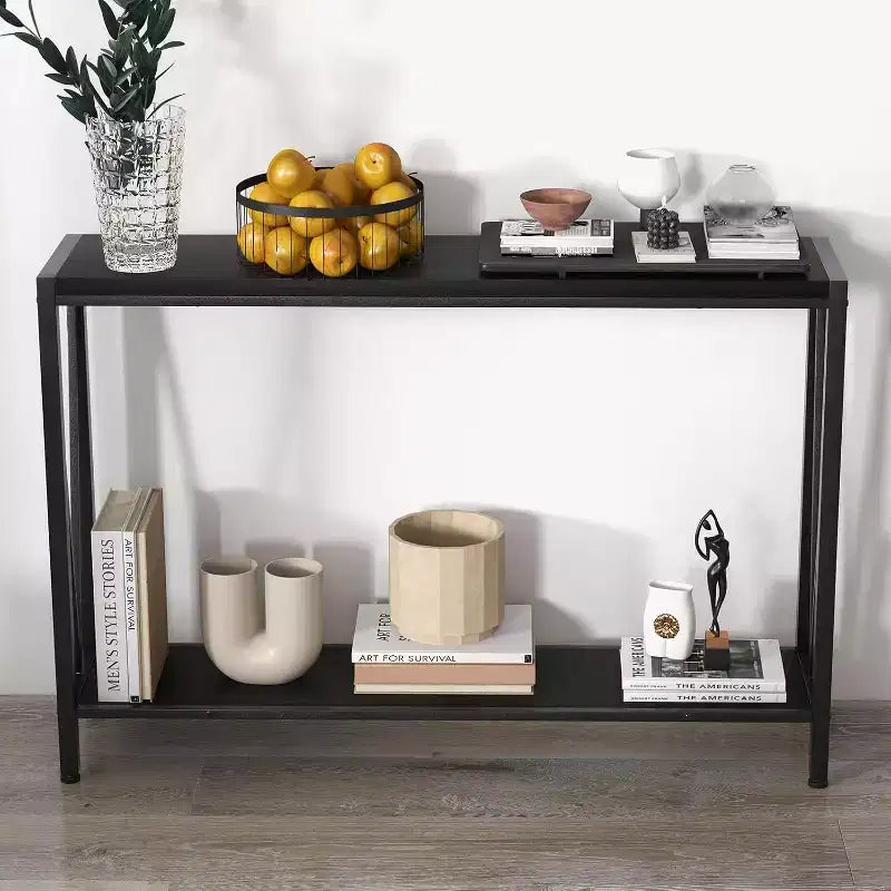 Console,table d'entrée à 2 étages de 43 pouces,table de canapé étroite avec espace de rangement,pour salon,couloir et hall d'entrée