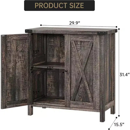 Meuble buffet, petit meuble de rangement avec étagères réglables et 2 portes, console d'appoint pour entrée de salon